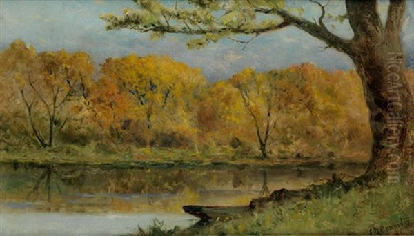 October On The Pawtuxet, Ri Oil Painting by Edward Mitchell Bannister