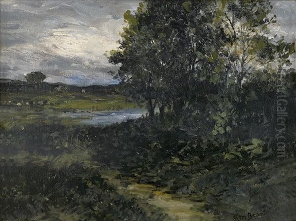 Untitled (rhode Island Landscape) Oil Painting by Edward Mitchell Bannister