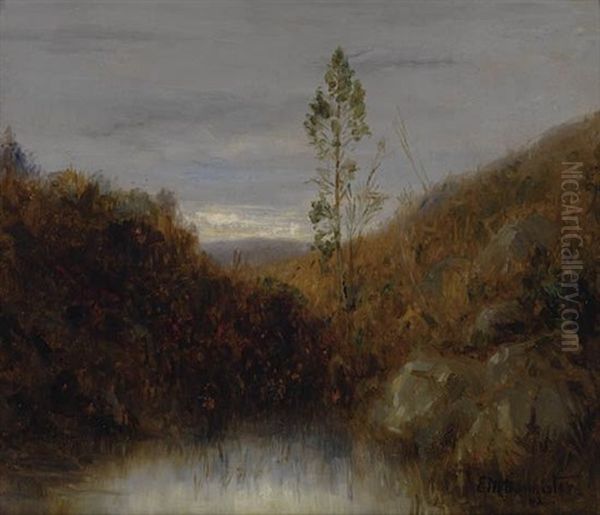 Untitled (rhode Island Landscape) Oil Painting by Edward Mitchell Bannister