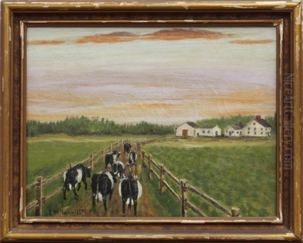 Cows Heading Back To The Barn Oil Painting by Edward Mitchell Bannister