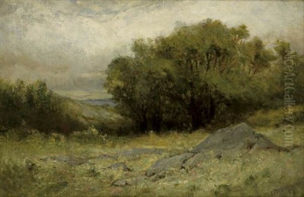 Untitled (rhode Island Landscape) Oil Painting by Edward Mitchell Bannister