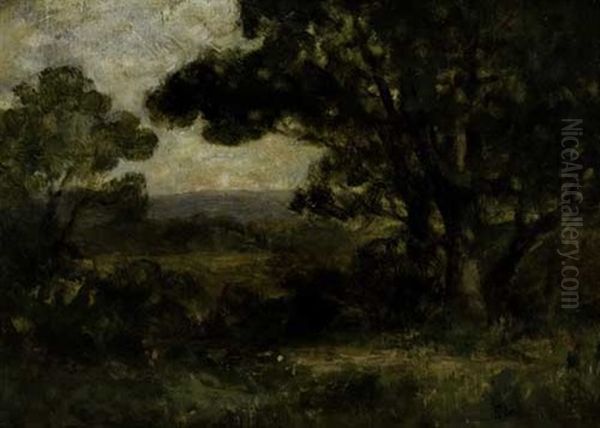 Untitled - Pastoral Landscape Oil Painting by Edward Mitchell Bannister