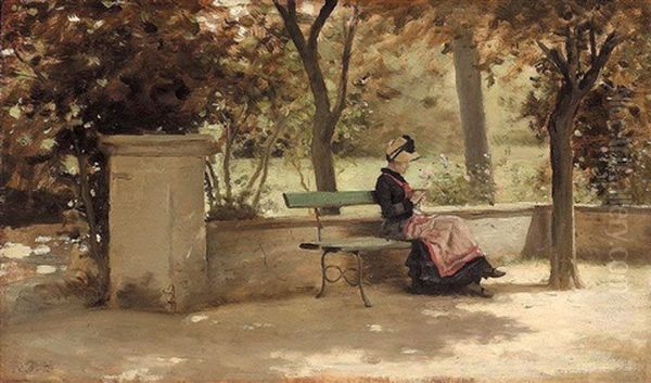 A Quiet Repose Oil Painting by Cristiano Banti