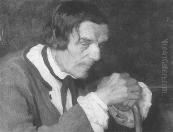 Der Leinenweber Rupp Oil Painting by Carl Bantzer