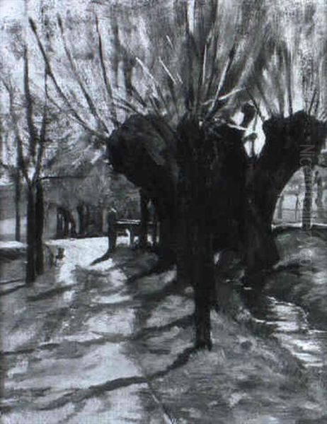 Kopfweiden Am Bachufer Oil Painting by Carl Bantzer