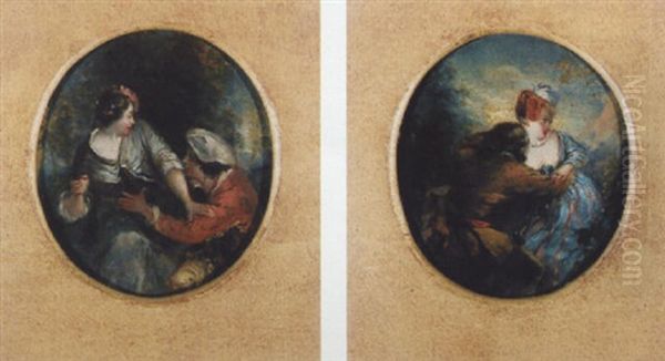 Galante Szene Oil Painting by Bonaventure De Bar