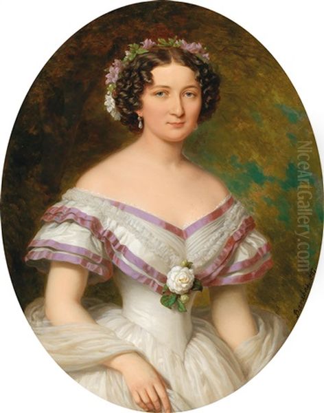 Portrait Of Countess Maria Gabriella Josepha Anna Szapary Oil Painting by Miklos Barabas