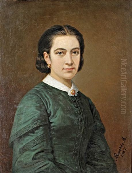 Female Portrait Oil Painting by Miklos Barabas