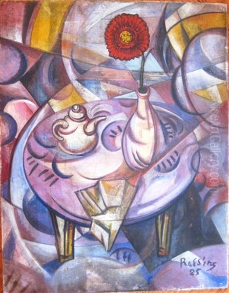 Portrait Du Violoniste Joseph Artot Oil Painting by Vladimir Davidovich Baranoff-Rossine