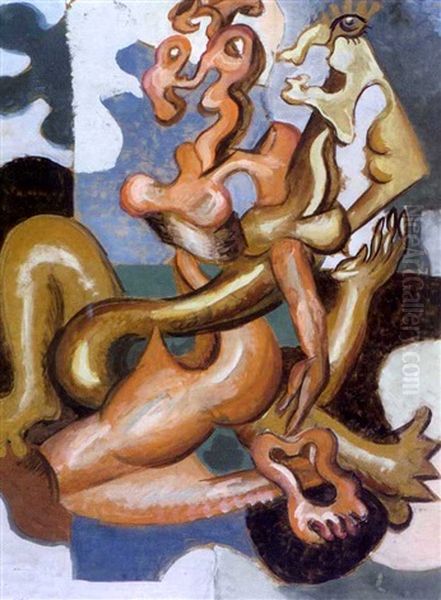 Kompositio (composition) Oil Painting by Vladimir Davidovich Baranoff-Rossine