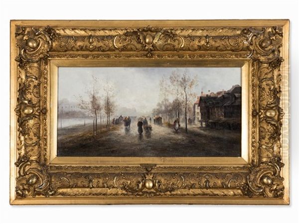 On The Way To The City Oil Painting by Emil Barbarini