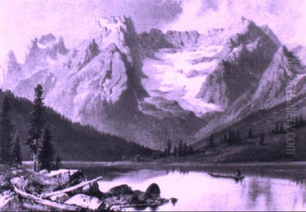 Pragser Wildsee (?) Oil Painting by Franz Barbarini