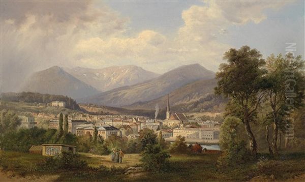 Blick Auf Bad Ischl Oil Painting by Gustav Barbarini