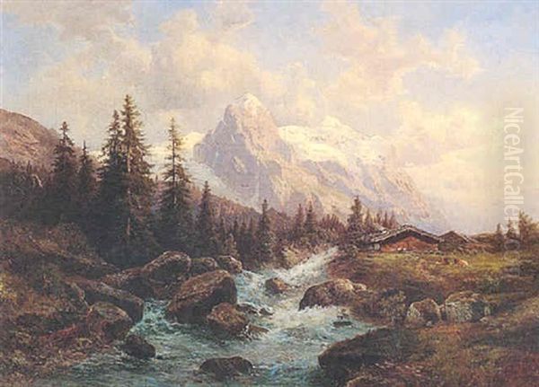 Das Wetterhorn Oil Painting by Gustav Barbarini