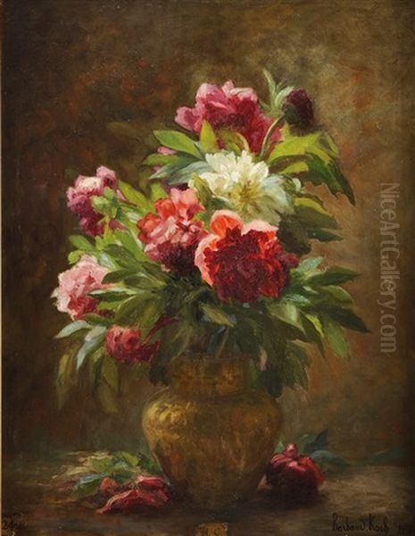 Bouquet De Pivoines Oil Painting by Marthe Elizabeth Barbaud-Kock