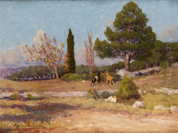 Paysage Provencal Oil Painting by Eugene De Barberiis