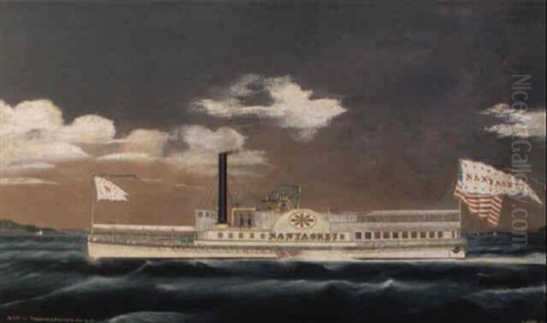 Steamboat 'nantasket' Oil Painting by James Bard
