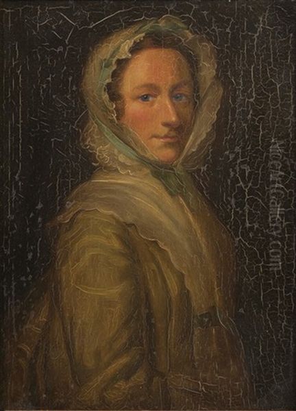 Portrait Of A Lady, Half Length Oil Painting by Benjamin Barker