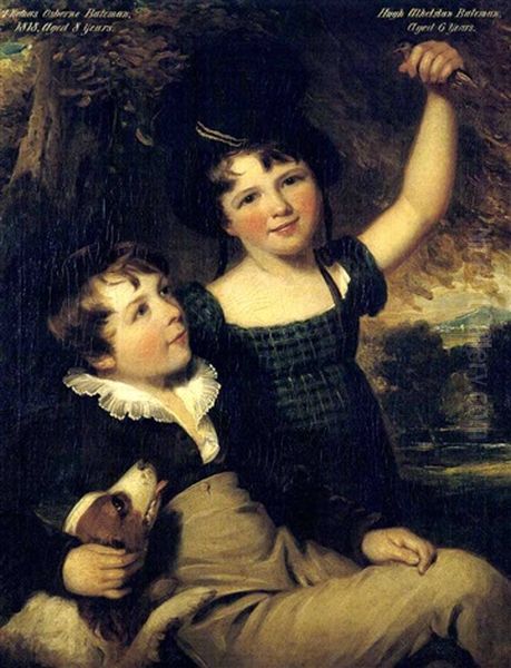 A Group Portrait Of Thomas Osbourne Bateman And Hugh Athelston Bateman Oil Painting by Thomas Barker