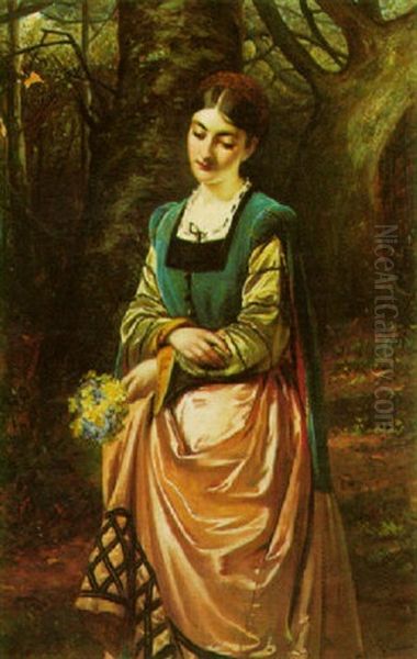 In The Wood Oil Painting by Edward Charles Barnes