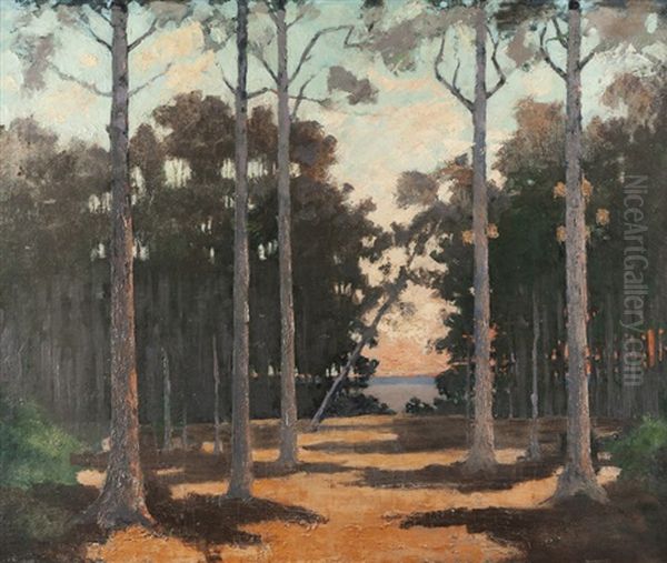 Landscape With Trees Oil Painting by J. Stewart Barney