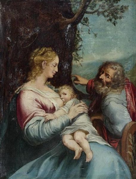 Heilige Familie Bei Der Rast Auf Der Flucht Nach Agypten Oil Painting by Federico Barocci