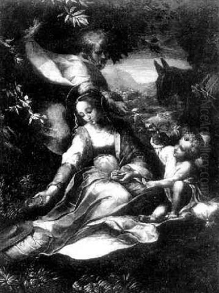 Rest On Thefflight Into Egypt Oil Painting by Federico Barocci