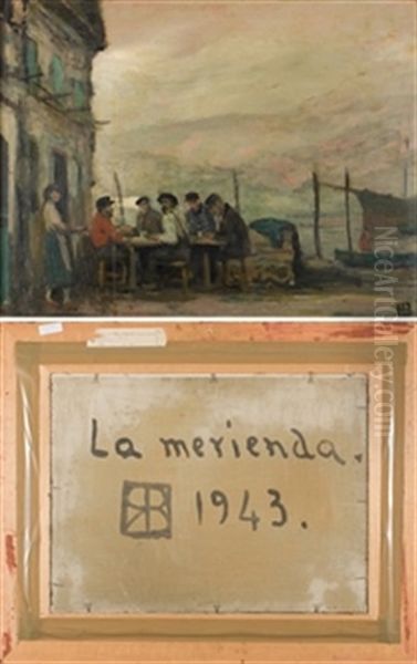 La Merienda, 1943 Oil Painting by Ricardo Baroja Nessi