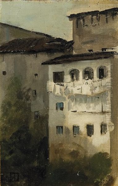 Casas De Pasajes Oil Painting by Ricardo Baroja Nessi