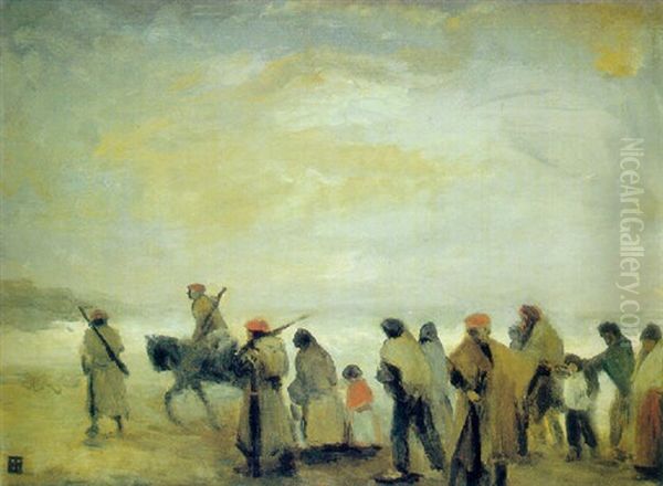 Evacuados Oil Painting by Ricardo Baroja Nessi