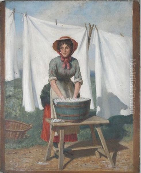 The Washerwoman Oil Painting by Francis Barraud