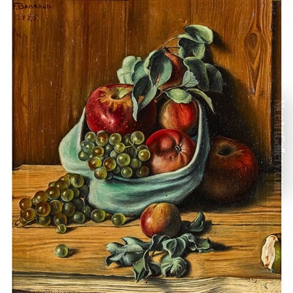 Pommes Et Raisins Oil Painting by Francois Emile Barraud
