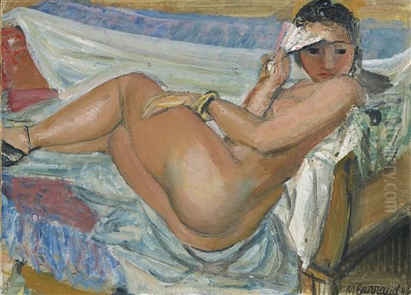 Nu A L'eventail Oil Painting by Maurice Barraud