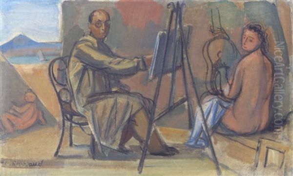 Maler Und Sein Modell Oil Painting by Maurice Barraud