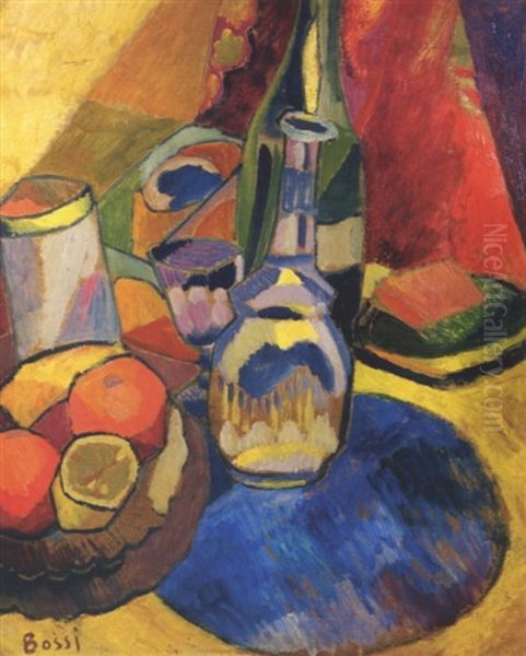 Nature Morte A La Carafe Oil Painting by Erme Barrera-Bossi