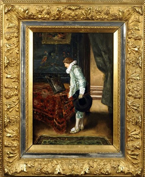 Mousquetaire Dans Un Interieur Oil Painting by Gustave Barrier