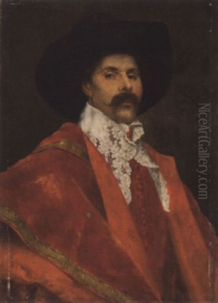 Brustbild Eines Kavaliers Im Kostum Des 17. Jh. Oil Painting by Gustave Barrier