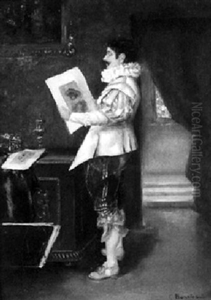 Portrat Eines Mannes In Barockem Kostum Oil Painting by Gustave Barrier