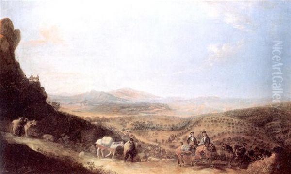 Bandoleros En La Serrania Oil Painting by Manuel Barron y Carrillo