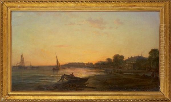 Retour De Peche Oil Painting by Francois (Pierre Bernard) Barry