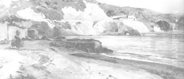 Kuste Bei Lerici Im Abendlicht Oil Painting by Hans Von Bartels