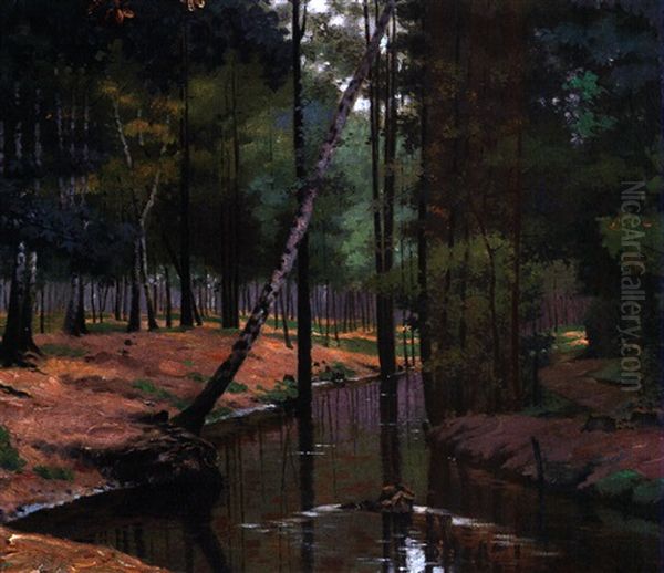 Waldbach Im Fruhling Oil Painting by Karl Bartels