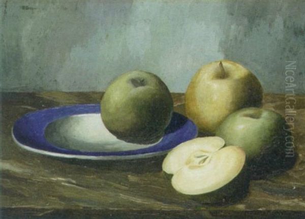 Nature Morte Aux Pommes Oil Painting by Amade (Ernst Amadeus) Barth