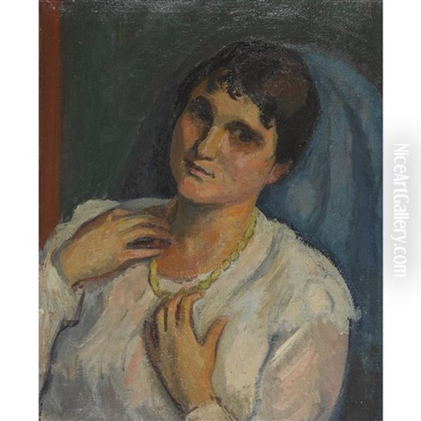 Bildnis Einer Frau Mit Halskette Oil Painting by Paul Basilius Barth