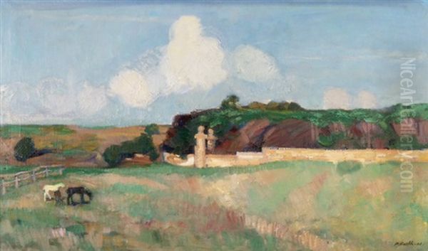 Landschaft Mit Pferden Oil Painting by Paul Basilius Barth