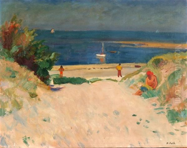 In Den Dunen Am Strand Oil Painting by Paul Basilius Barth