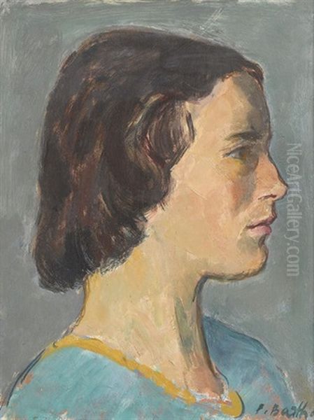 Madchenportrat Oil Painting by Paul Basilius Barth