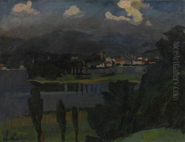 Landschaft Beim Zurichsee(?) Oil Painting by Paul Basilius Barth