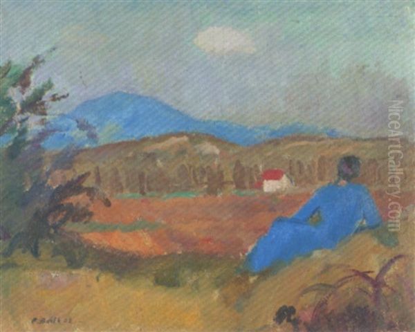 Landschaft Mit Liegender Frau Oil Painting by Paul Basilius Barth