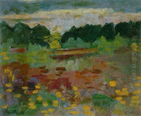 Landschaft In Sudfrankreich Oil Painting by Paul Basilius Barth